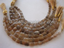 Golden Feldspar Faceted Chicklet Shape Beads